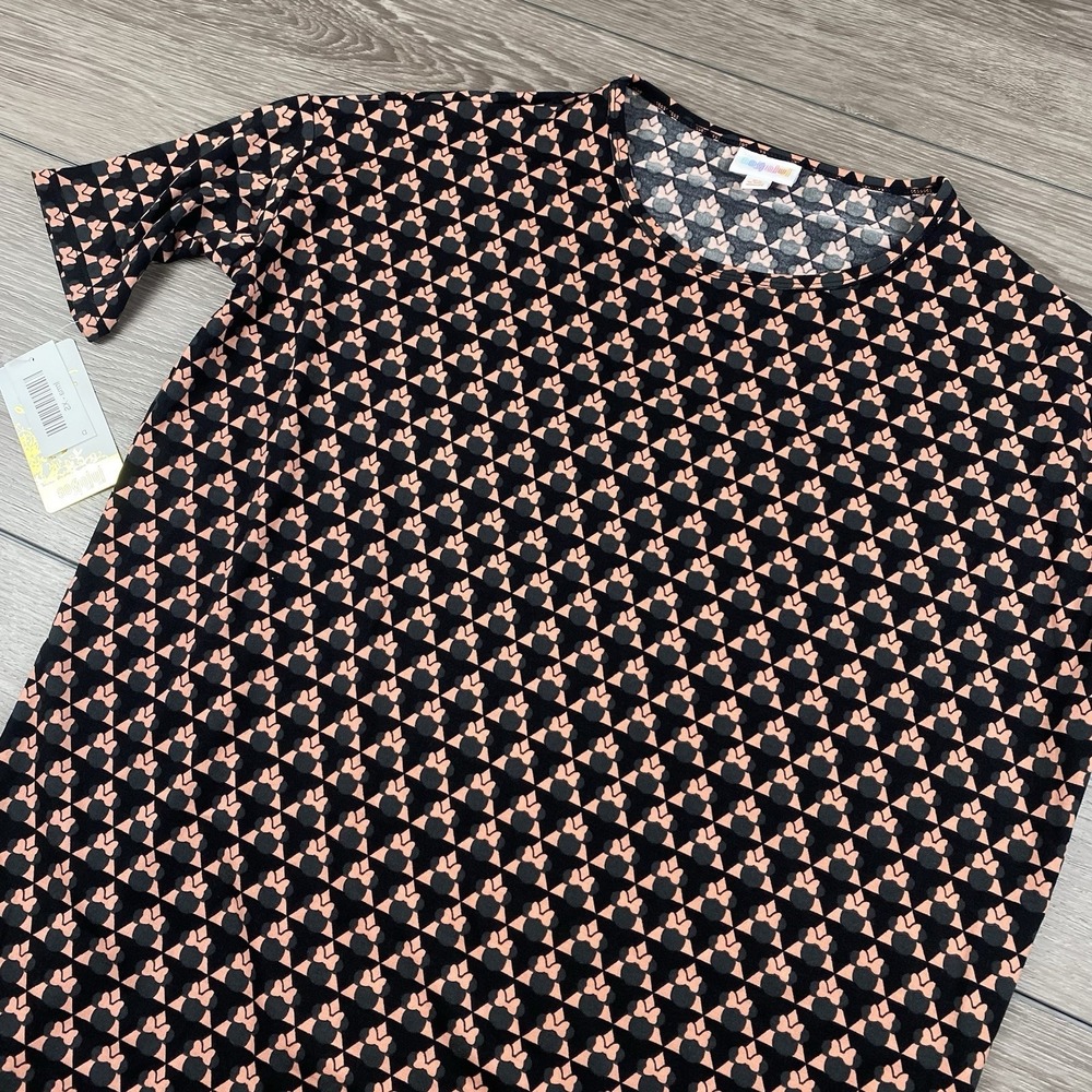 Lularoe Disney Women's Irma Tunic Top Minnie Mouse Geometric Black Pink XS New